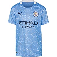 PUMA Manchester City Temporada 2020-21 - Home Shirt Replica SS Kids with SP Camiseta Primera Equipación Niños